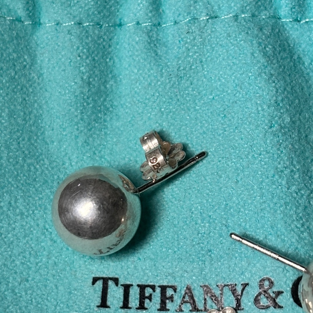 Tiffany & Co Classic Ball Bead Sterling Silver 925 Stud Earrings.